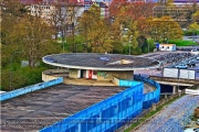 Sicht aus dem im Bau befindlichen Parkhaus, die heute durch die Bauweise nicht mehr möglich ist.